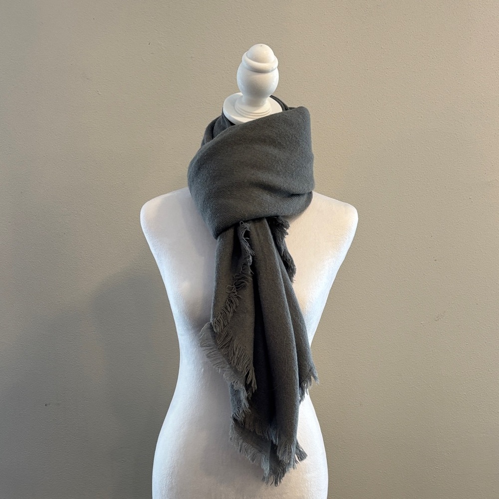 Gray Fringed Shawl